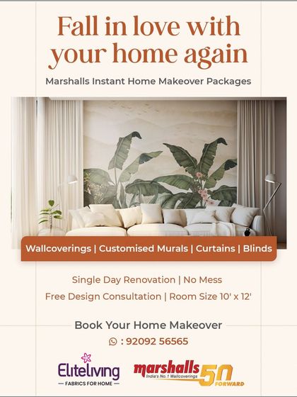 Fall in love with your home again with our complete makeover packages. We offer wallcoverings, custom murals, curtains, and blinds, all installed in a single day with a free design consultation.