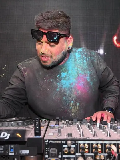 Covered in colors but focused on the music. A shot from the BHC Holi Party 2023, where I mixed the hottest tracks to keep the celebration going.