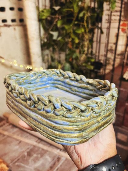 This wonderful couple completed their beginner's course together. They created everything from a coiled Christmas tree to an incredible sgraffito self-portrait.