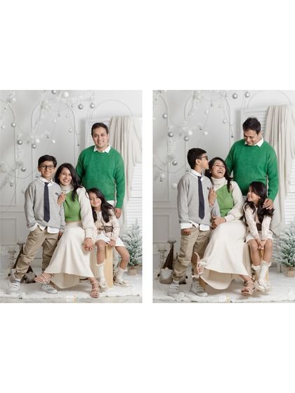 A beautiful family portrait from our Christmas mini-sessions. The coordinated outfits and their happy, relaxed expressions perfectly capture the warmth and togetherness of the holiday season.
