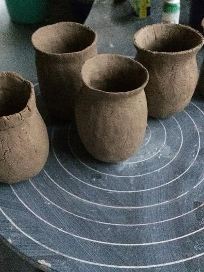 A beautiful collection of simple, rustic pinch pots. This is one of the most ancient and intuitive ways of working with clay, connecting you directly to the material.