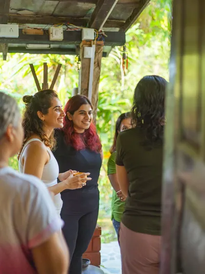 Candid moments of conversation and connection between participants. It's beautiful to witness new friendships blossoming.