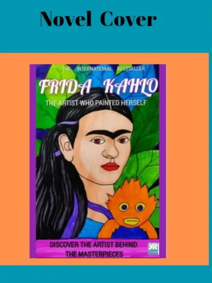 For this project, students designed a novel cover for a biography of Frida Kahlo, learning to create a compelling portrait and integrate title and author information.