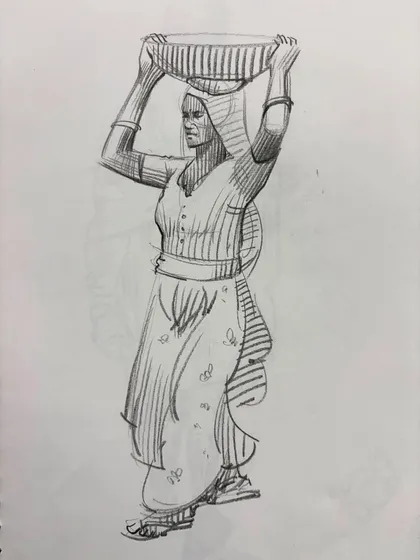 A collection of my figure drawing demonstrations from online classes and practice sessions. Each sketch is an opportunity to study the human form, capturing different poses, gestures, and scenes from daily life.