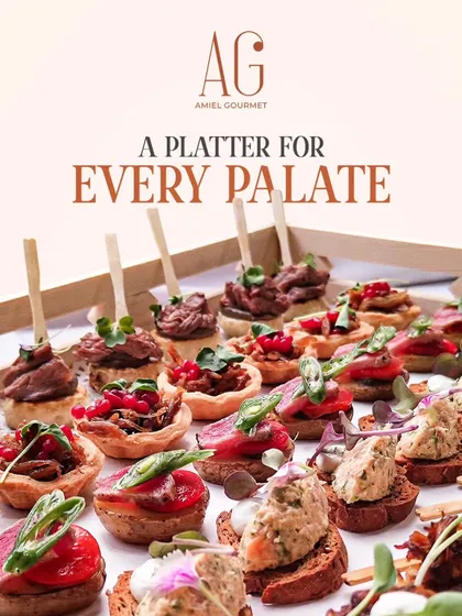 A platter for every palate. This beautiful assortment of non-vegetarian canapés is designed to impress, offering a variety of flavors and textures for your guests to enjoy.