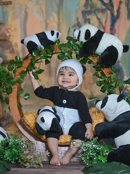 A duplicate of image 92, a curious little panda exploring the set.