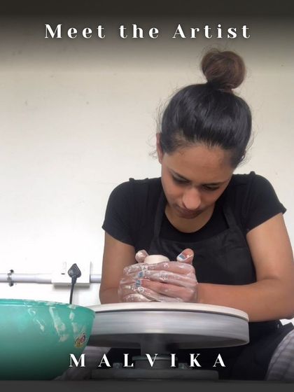 Meet the artist: Malvika, my daughter! She has a lifelong passion for pottery and her work was featured in our 'Whispers of the Earth' exhibition.