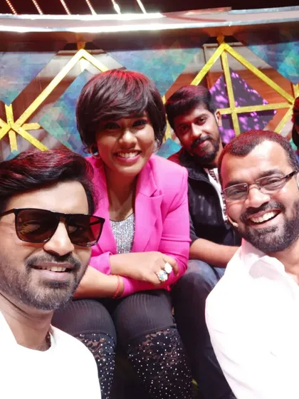 A group selfie with the judges and hosts of a comedy show. Being part of such a talented panel is always an inspiring experience.