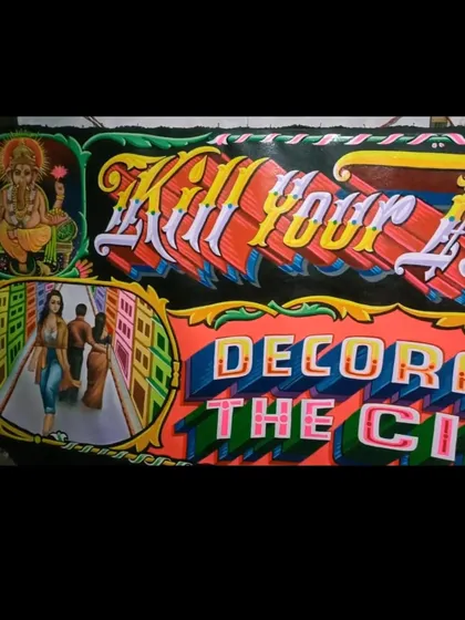 A detail of the "Kill Your Television" sign.