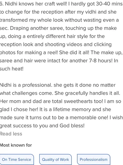 My heart is so full when I receive messages like this. Knowing that I can bring calm to a chaotic day and create a look that lasts through hours of celebration means the world to me. This is more than just a job; it's about making your special day a beautiful, stress-free memory.