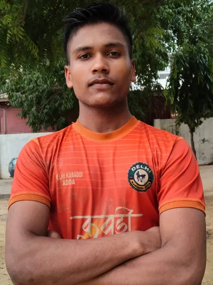 A portrait of our defender Vivek, ready for action. His determination is an inspiration to other players at the adda.
