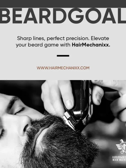 This is what beard goals look like. Sharp lines and perfect precision are what we deliver. Elevate your beard game with our expert shaping and trimming services.