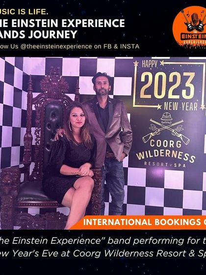 A promotional image from our New Year's Eve 2023 performance at Coorg Wilderness Resort & Spa.