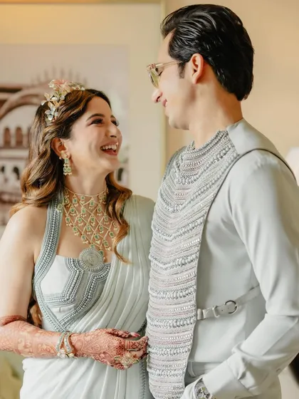 A moment of shared laughter. These are the candid shots that truly capture the couple's bond.