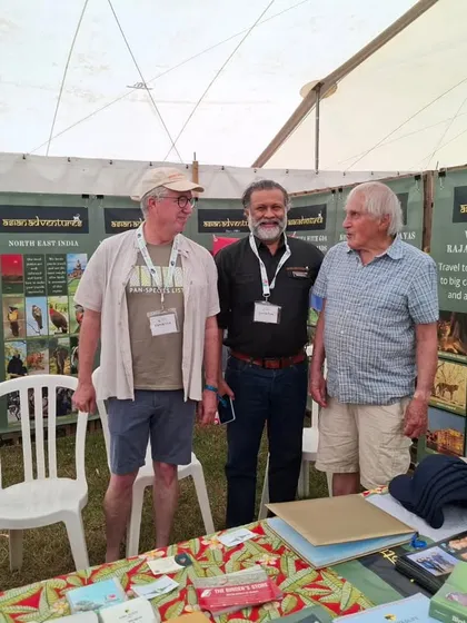 Our team members engage with visitors at our stall at the Global Birdfair. We cherish these opportunities to share stories and plan future adventures with fellow nature enthusiasts.