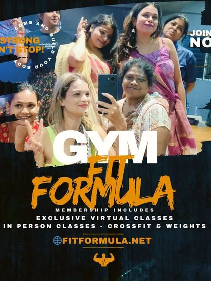 An invitation to join our group fitness family. We offer a variety of classes, including Zumba, crossfit, and weights, both in-person and virtually.