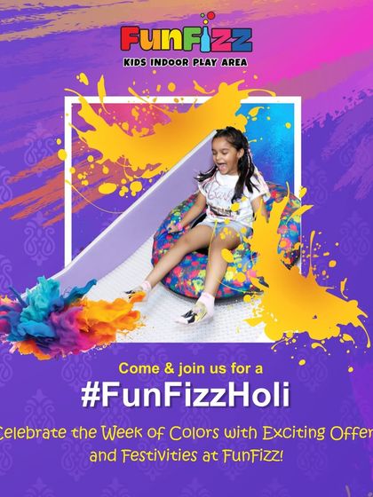 Sliding into the Holi festivities! Our donut tube slide is a fun ride for kids of all ages, providing a safe and exciting experience.