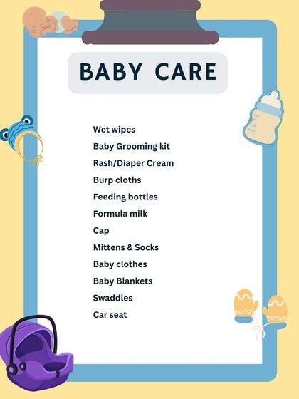 And for the most important person, the baby. This list includes essentials like wipes, diapers, swaddles, and a car seat for the ride home.