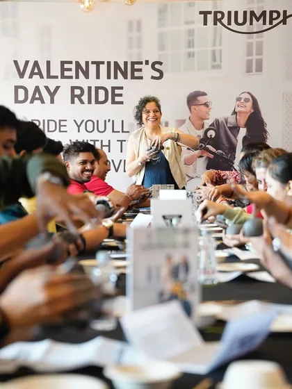I love bringing the tactile art of pottery to corporate events. For a Valentine's Day ride with Triumph Motorcycles, we swapped horsepower for hand power, giving riders a chance to slow down, connect, and create something beautiful together.