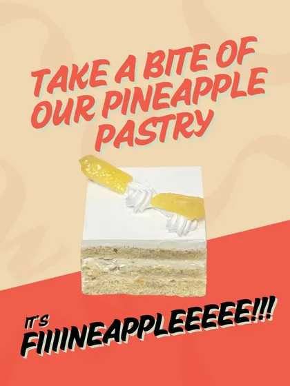 Take a bite of our Pineapple Pastry and escape to a tropical paradise. This moist cake is filled with juicy pineapple chunks and a light, creamy frosting.