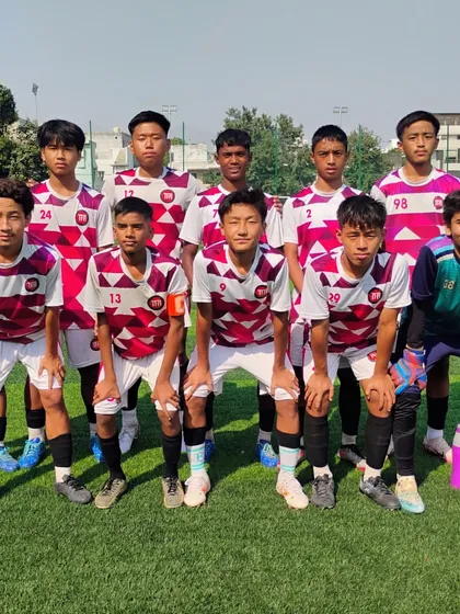 My U-15 team ready for their match against Grassroot Goals Foundation.