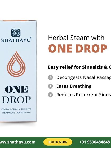 For easy relief from sinusitis, cold, cough, and headache, I recommend our 'One Drop' herbal formula. Used with steam, it effectively decongests nasal passages, eases breathing, and helps reduce recurrent sinusitis.