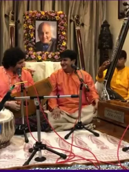A glimpse from the tribute concert for Pandit Jasraj ji, where I accompanied a vocal duet by Pandit Ratan Mohan Sharma ji and Swaratt Sharma.