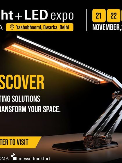 A sleek, modern desk lamp exemplifies how our expo covers lighting solutions that transform personal and professional spaces.