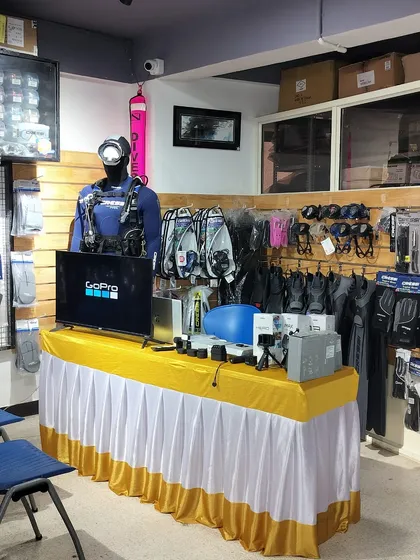 The full presentation table at our GoPro demo event. We had all the latest gear on display for attendees to see and handle firsthand.