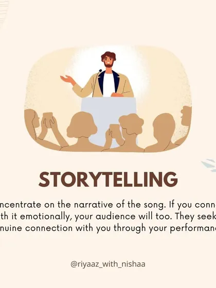Tip 2 for performance anxiety: Focus on storytelling. If you connect with the narrative of the song emotionally, your audience will too.