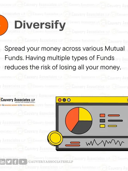The fourth tip is to diversify. Spreading your money across various types of funds is a crucial strategy to reduce the risk of losing your capital if one investment performs poorly.