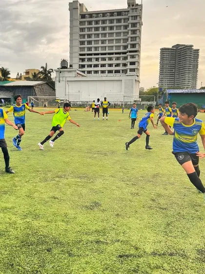 Football makes life worth living. Players enjoying a training game.