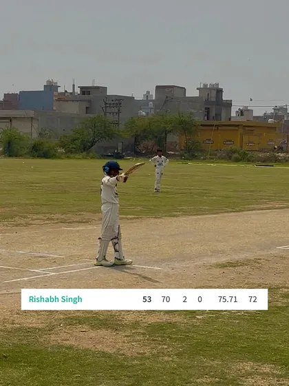 The scorecard celebrating a crucial half-century by our little champ Rishabh.