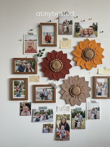 I love seeing how clients incorporate my work into their homes. These macramé flowers are the perfect addition to this beautiful family photo gallery wall, adding texture and warmth.