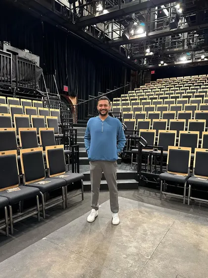 A photo from the empty auditorium at St. Ann's Warehouse in New York, where we performed the Monsoon Wedding musical.