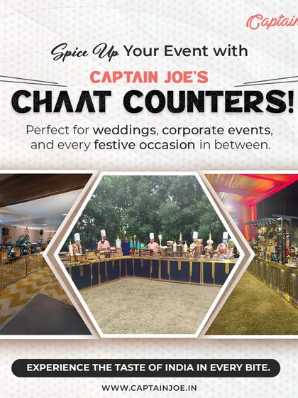 Add a burst of authentic Indian flavor to your event with my live chaat counters. This collage shows our versatile chaat stations at weddings and corporate events, both indoors and outdoors, serving tangy and spicy treats that are always a crowd-pleaser.