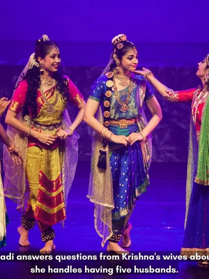 In this scene, Draupadi shares her wisdom with Krishna's wives. It's a beautiful moment of female connection, where we explore her character beyond the trials she faced, showcasing her intelligence and poise.