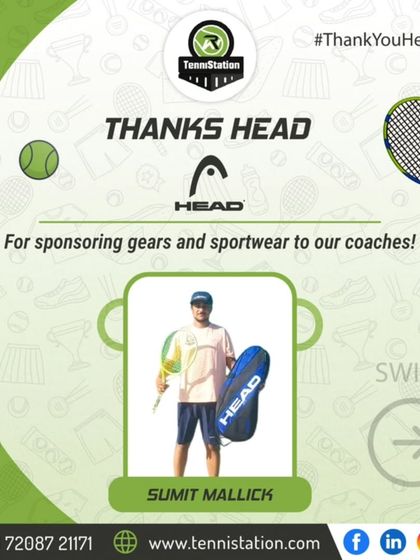 We are grateful for our partnership with HEAD, who provides our coach Sumit Mallick and the rest of our team with professional-grade equipment.