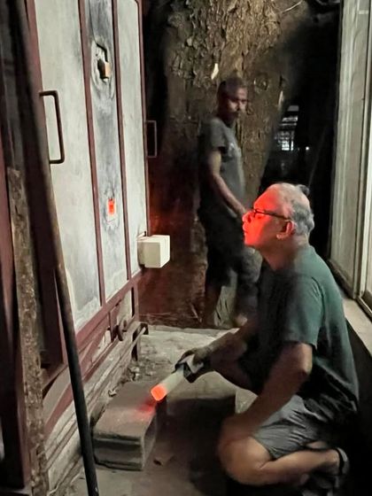A glimpse from my teaching days at IDC, IIT Mumbai. This is a gas kiln firing, a process that requires patience and a deep understanding of heat and atmosphere. Sharing this knowledge is a privilege.