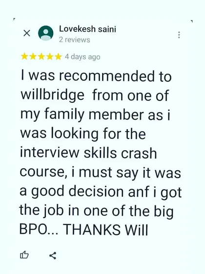 For me, the ultimate goal is seeing my students succeed. This student joined my interview skills crash course and landed a job in a top BPO. This is the kind of tangible result I aim for with every person who walks through my door.