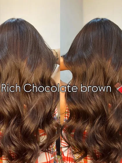 You can't go wrong with a rich chocolate brown. This is a global color application we did, giving deep, even color and incredible shine without any bleach. Simple, classic, and always gorgeous.