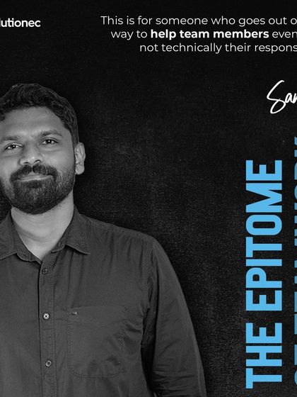 Sanesh is celebrated as "The Epitome of Teamwork." His willingness to support his colleagues exemplifies the collaborative spirit we value.