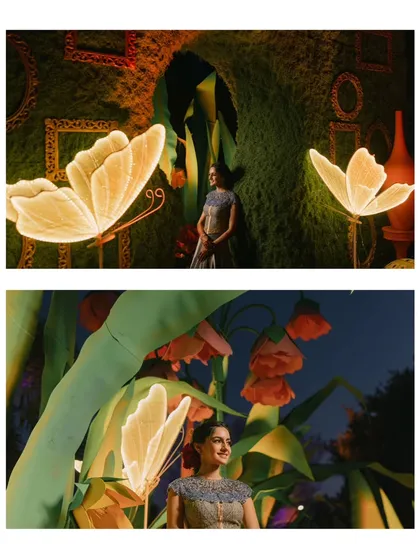 Lost in a whimsical garden of giant, illuminated butterflies and flowers. I use creative lighting and oversized props to build a surreal and enchanting atmosphere for guests to explore and enjoy.