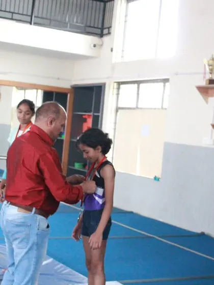Another medal moment from the Dasara District Level selection trials. We are proud of all our gymnasts who participated.