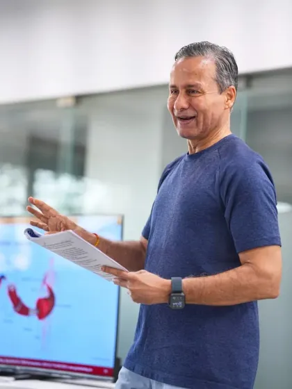 My goal is to make complex science accessible and exciting. A moment of shared understanding during a lecture on the physiological effects of electrical muscle stimulation.