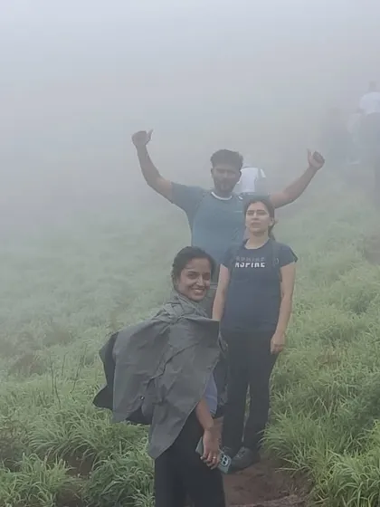 Happy faces in the mist. Our groups are always full of energy, no matter the weather.