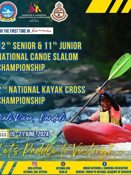 The official announcement for the 12th Senior & 11th Junior National Canoe Slalom Championship, held for the first time in Karnataka on the Kali River.