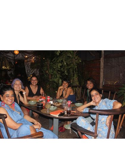 A group of happy guests enjoying our Goa pop-up. Seeing people come together and share a meal is the reason I do what I do.