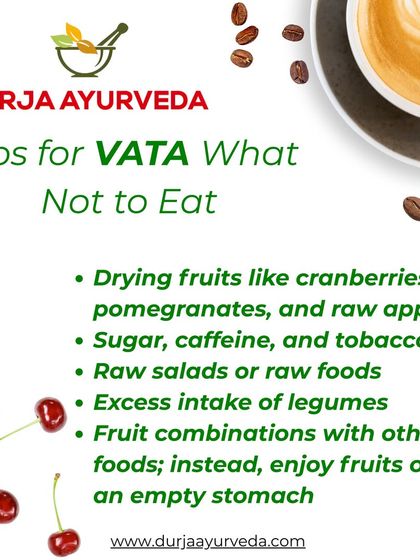 For those with a dominant Vata dosha, it is important to avoid foods that are drying and cold. This guide lists foods to limit, such as raw salads, excess legumes, and caffeine, to keep Vata grounded.