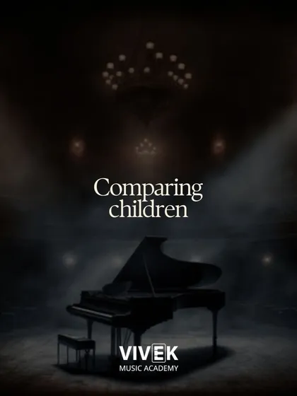 We believe a child's musical journey is unique. This image of a grand piano on a stage reminds us that progress should not be measured by comparing one student to another, but by celebrating individual growth and patience.
